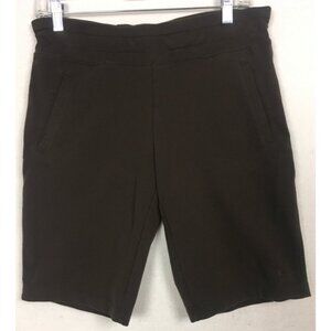 Danskin Shorts Women Size M 8 to 10 Chocolate Brown Mid Rise Drawstring Pockets
